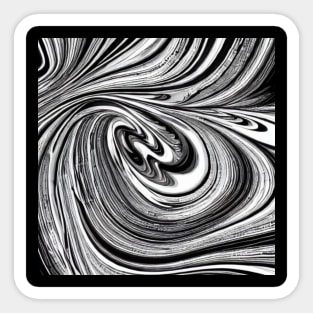 Black and White Abstract Paint Swirl Sticker